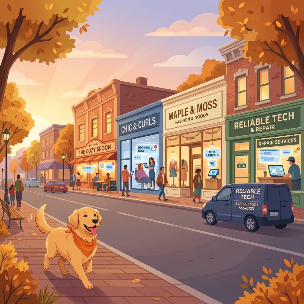 Main street businesses with AI-powered storefronts
